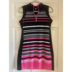 Tail Activewear Golf Dress Women's Small S Pink Black Zip Mock Neck UPF 50+